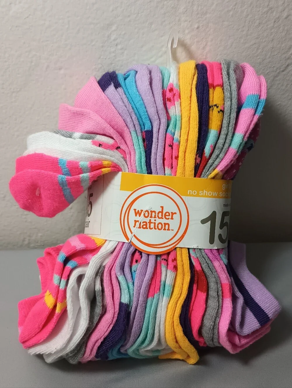 Wonder Nation Girls' No Show Socks
